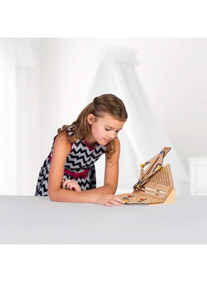 سمارتيفيتي آلة الضرب الذكية ثلاثية الأبعاد، نموذج خشبي، لعبة تعليمية هندسية للأطفال من عمر 6 سنوات فما فوق، تتضمن أربطة مطاطية، ومكونات خشبية هندسية، ودليل تعليمات، وسجل للمتعلم - Image 2